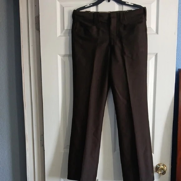 Men's Classic Dress Pants in Dark Brown - Picture 1 of 14
